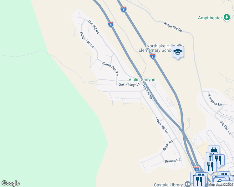 map of restaurants, bars, coffee shops, grocery stores, and more near 28482 Avion Circle in Castaic