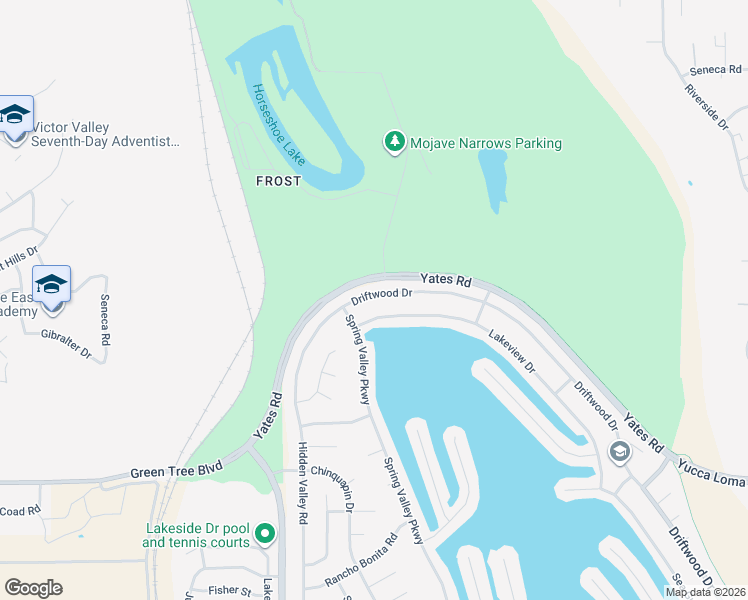 map of restaurants, bars, coffee shops, grocery stores, and more near 14080 Driftwood Drive in Victorville