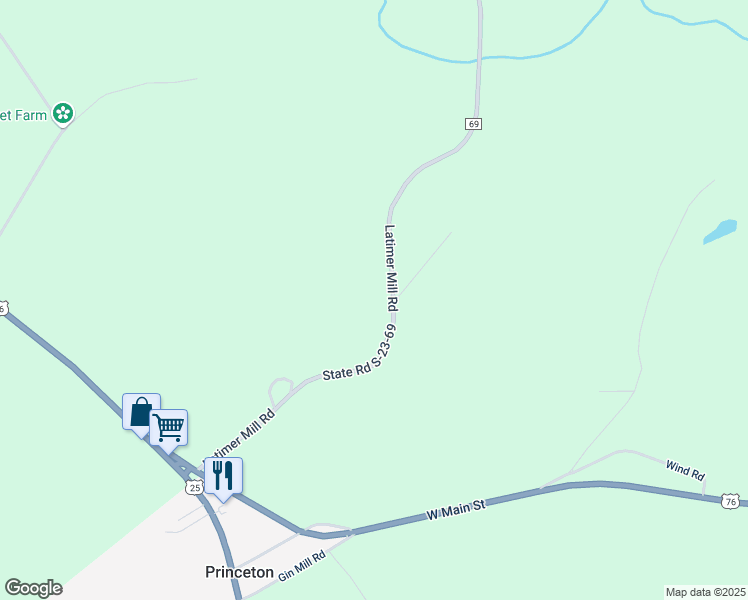 map of restaurants, bars, coffee shops, grocery stores, and more near 201 Latimer Mill Road in Honea Path
