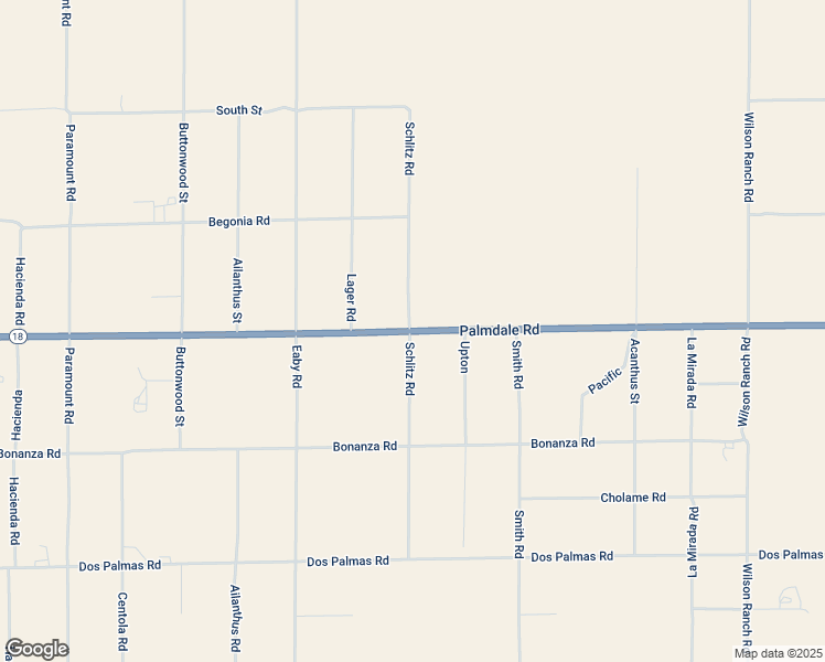 map of restaurants, bars, coffee shops, grocery stores, and more near 5900 Palmdale Road in Phelan