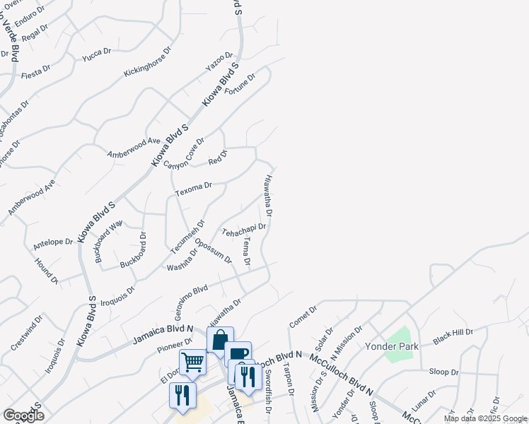 map of restaurants, bars, coffee shops, grocery stores, and more near 3769-3773 Hiawatha Drive in Lake Havasu City