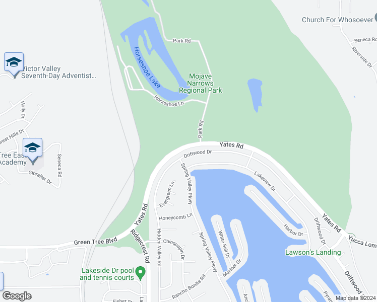 map of restaurants, bars, coffee shops, grocery stores, and more near 14083 Driftwood Drive in Victorville