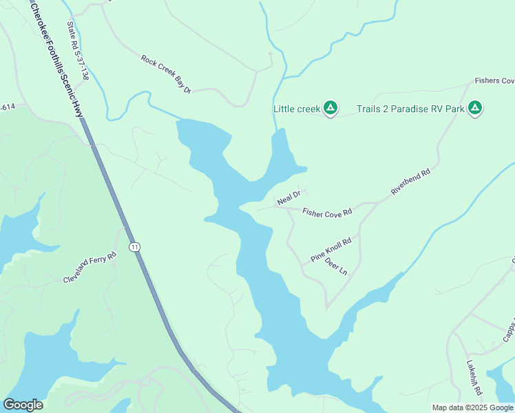 map of restaurants, bars, coffee shops, grocery stores, and more near 504 Fisher Cove Road in Fair Play