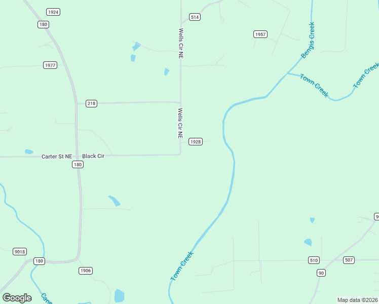 map of restaurants, bars, coffee shops, grocery stores, and more near 1576 Co Road 515 in Rainsville