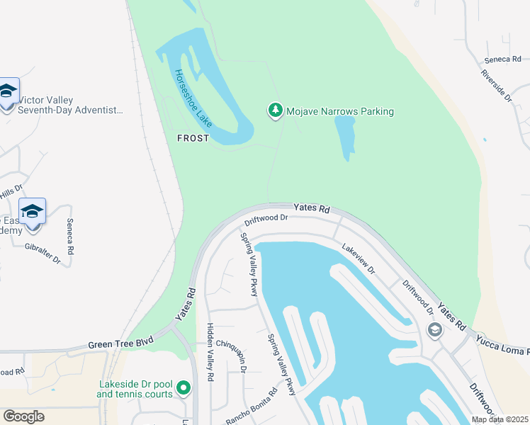 map of restaurants, bars, coffee shops, grocery stores, and more near 14075 Driftwood Drive in Victorville