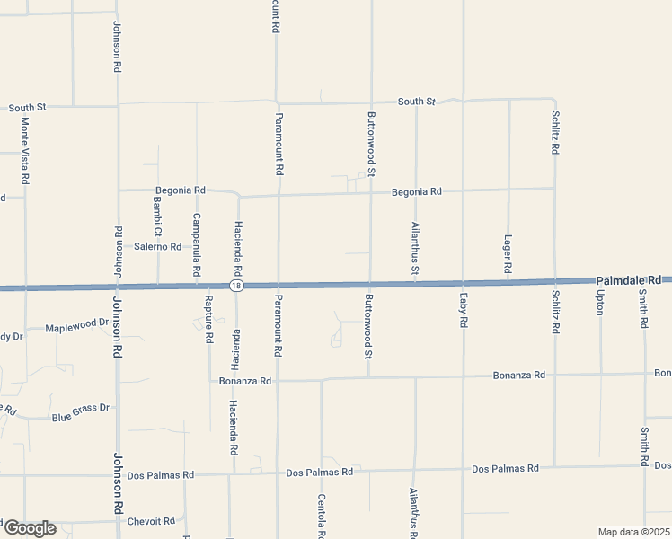 map of restaurants, bars, coffee shops, grocery stores, and more near Palmdale Road in Phelan