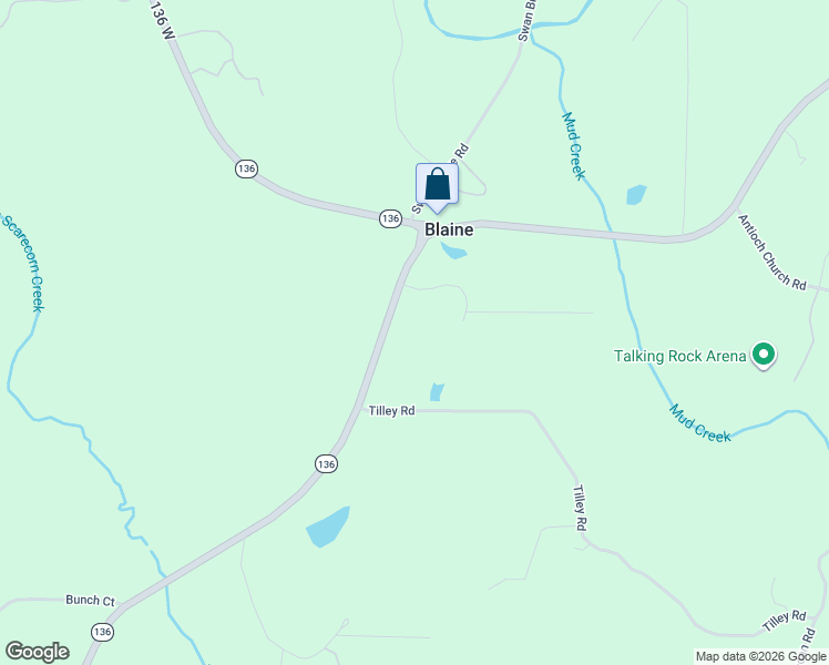 map of restaurants, bars, coffee shops, grocery stores, and more near 253 Georgia 136 Connector in Talking Rock