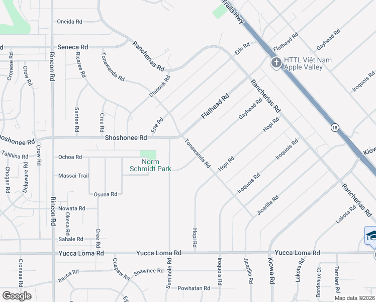 map of restaurants, bars, coffee shops, grocery stores, and more near 14099 Seminole Road in Apple Valley