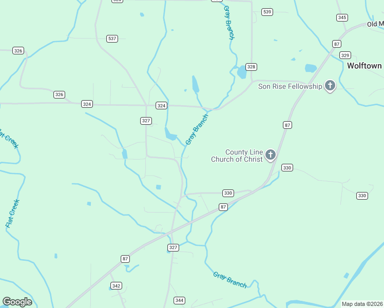 map of restaurants, bars, coffee shops, grocery stores, and more near 2542 County Road 327 in Moulton