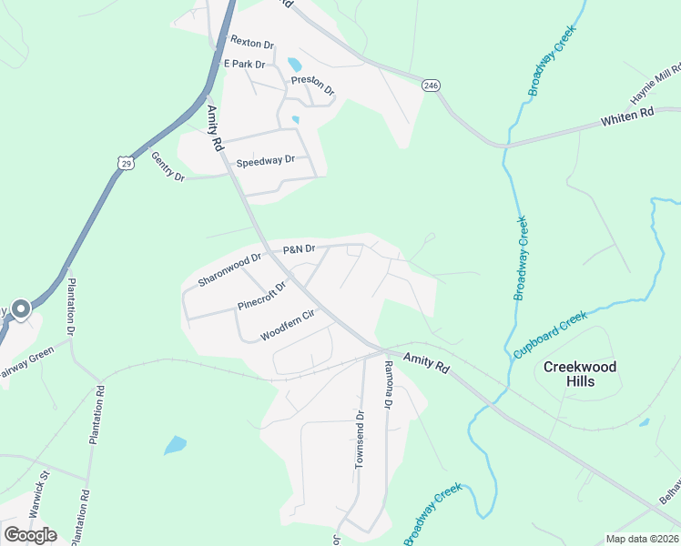 map of restaurants, bars, coffee shops, grocery stores, and more near 121 Neal Street in Anderson