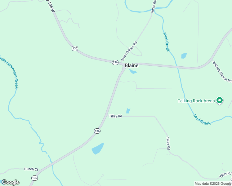 map of restaurants, bars, coffee shops, grocery stores, and more near 253 Georgia 136 Connector in Talking Rock