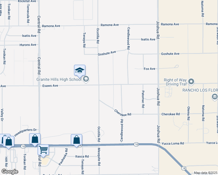 map of restaurants, bars, coffee shops, grocery stores, and more near Esaws Avenue in Apple Valley