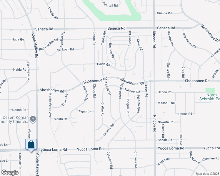 map of restaurants, bars, coffee shops, grocery stores, and more near 14097 Olathe Road in Apple Valley