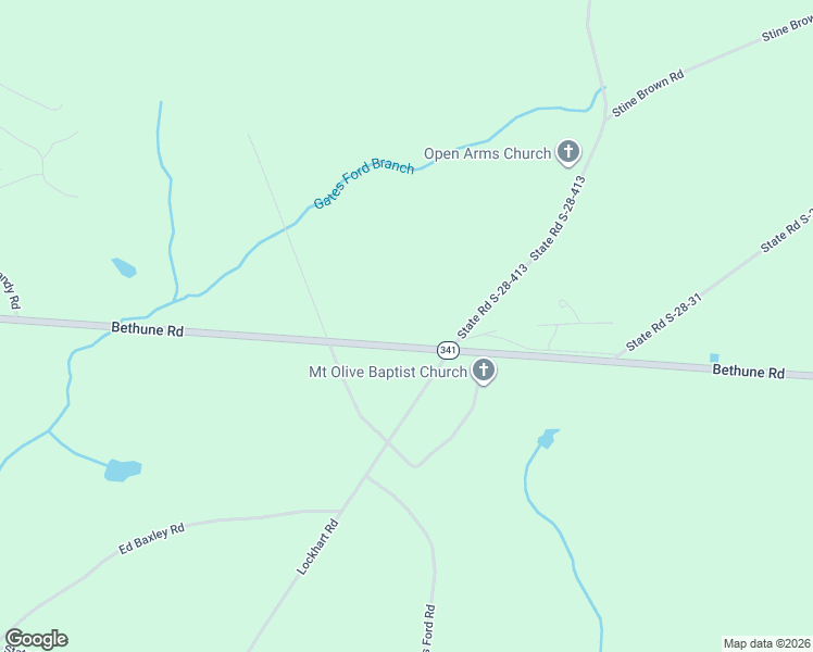 map of restaurants, bars, coffee shops, grocery stores, and more near 4928 Bethune Road in Kershaw