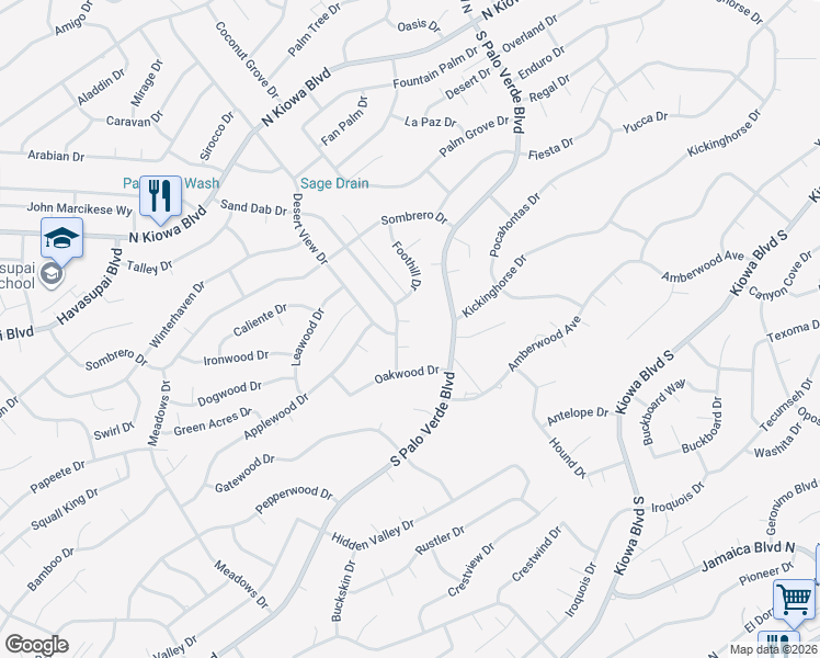 map of restaurants, bars, coffee shops, grocery stores, and more near 576 Sand Dab Place in Lake Havasu City