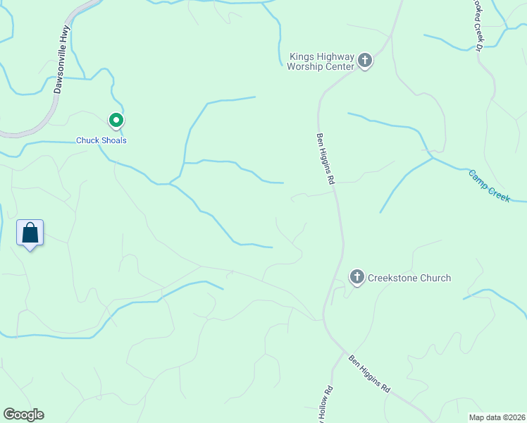 map of restaurants, bars, coffee shops, grocery stores, and more near 369 Royal Oaks Lane in Dahlonega