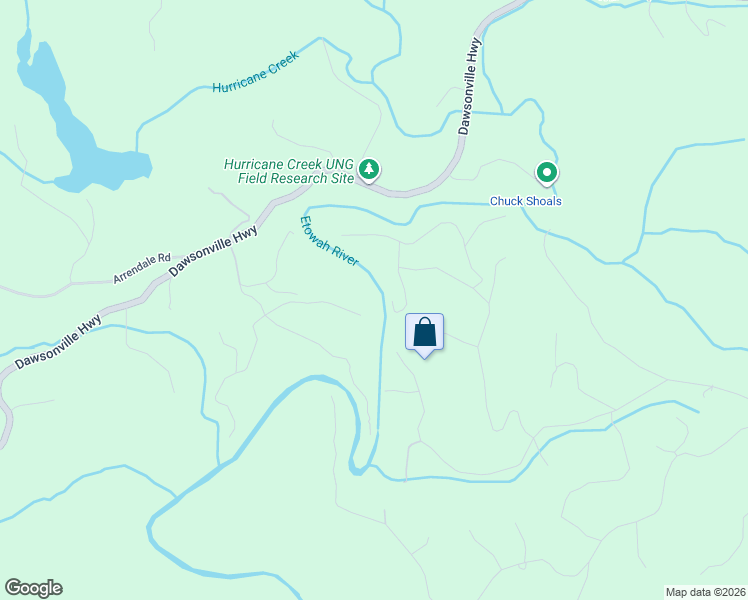 map of restaurants, bars, coffee shops, grocery stores, and more near 214 Buck Run East in Dahlonega