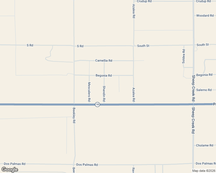 map of restaurants, bars, coffee shops, grocery stores, and more near 3585 Begonia Road in Phelan
