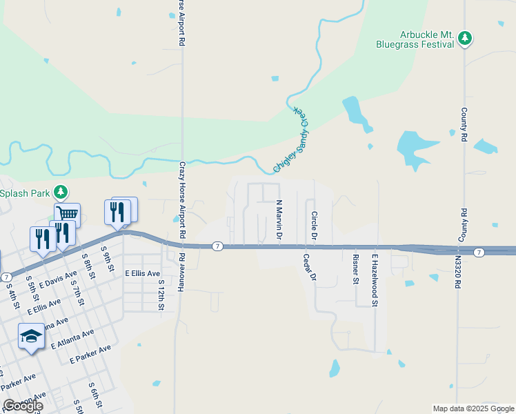 map of restaurants, bars, coffee shops, grocery stores, and more near 101 North Russell Street in Davis