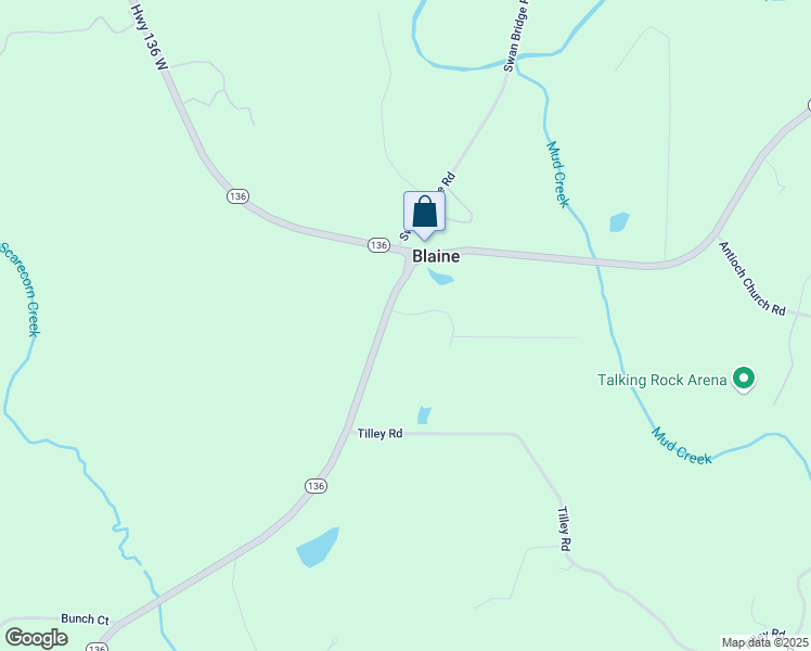 map of restaurants, bars, coffee shops, grocery stores, and more near 12 Jacobs Bend in Talking Rock