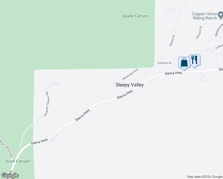 map of restaurants, bars, coffee shops, grocery stores, and more near 13238 Reservoir Avenue in Santa Clarita
