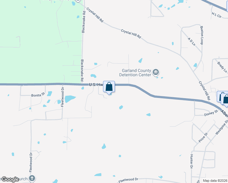 map of restaurants, bars, coffee shops, grocery stores, and more near 3835 Albert Pike Road in Hot Springs