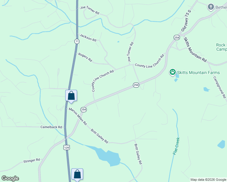 map of restaurants, bars, coffee shops, grocery stores, and more near 8326 Georgia 254 in Cleveland