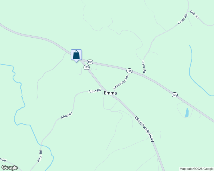 map of restaurants, bars, coffee shops, grocery stores, and more near 7096 Elliott Family Parkway in Dawsonville