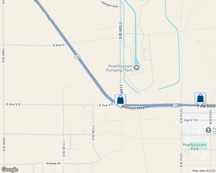 map of restaurants, bars, coffee shops, grocery stores, and more near 13120 Pearblossom Highway in Pearblossom