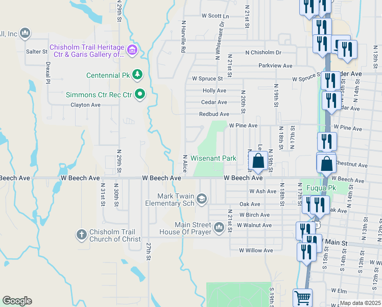 map of restaurants, bars, coffee shops, grocery stores, and more near 2215 Linden Drive in Duncan