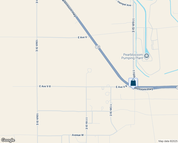 map of restaurants, bars, coffee shops, grocery stores, and more near 34402 111th Street East in Pearblossom