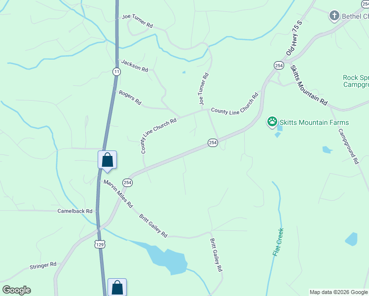map of restaurants, bars, coffee shops, grocery stores, and more near 8326 Georgia 254 in Cleveland