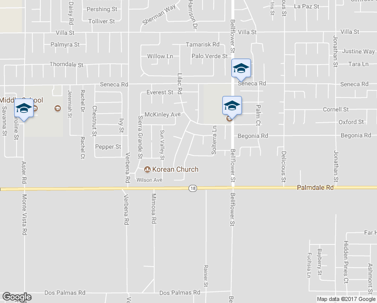 map of restaurants, bars, coffee shops, grocery stores, and more near 14163 Purple Canyon Road in Adelanto