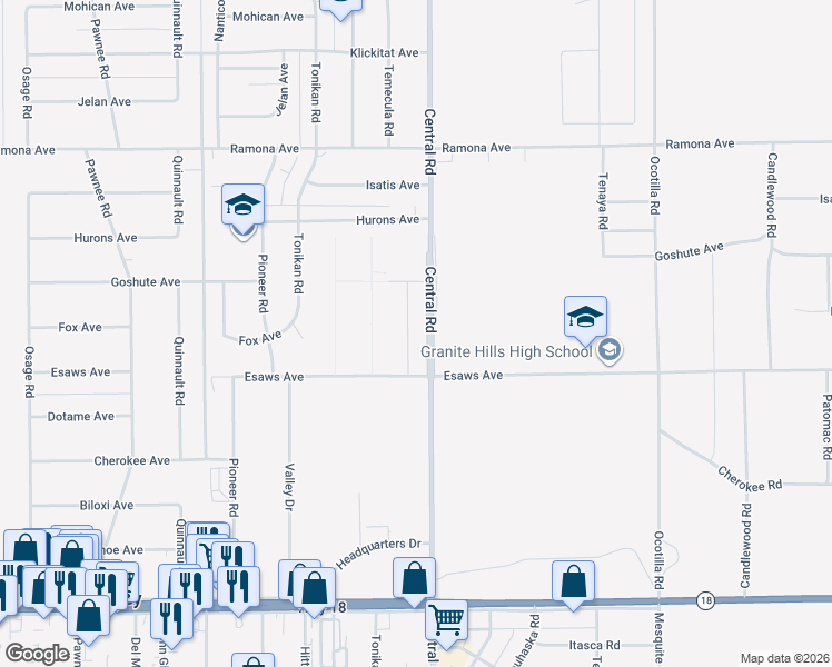 map of restaurants, bars, coffee shops, grocery stores, and more near 14159 Fresian Avenue in Apple Valley