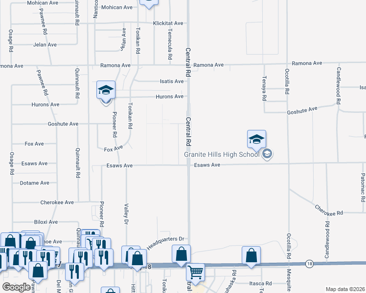 map of restaurants, bars, coffee shops, grocery stores, and more near 14159 Fresian Avenue in Apple Valley