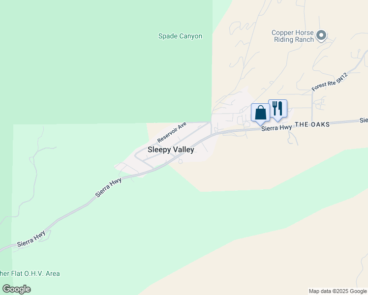 map of restaurants, bars, coffee shops, grocery stores, and more near 13111 Sierra Highway in Agua Dulce