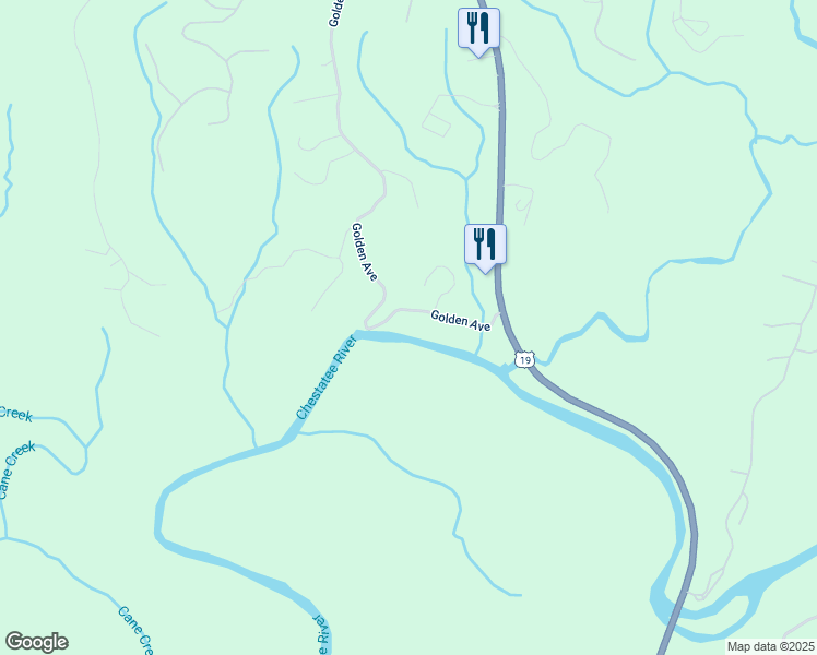 map of restaurants, bars, coffee shops, grocery stores, and more near 1060 Golden Avenue in Dahlonega