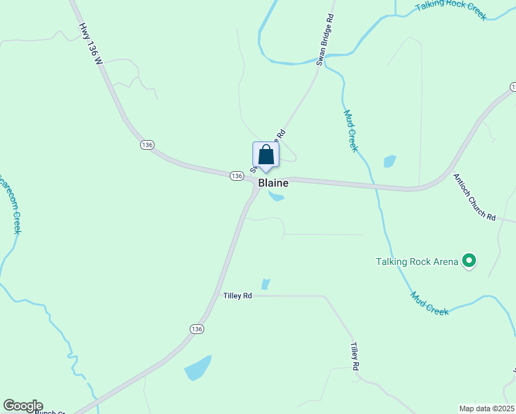 map of restaurants, bars, coffee shops, grocery stores, and more near 12 Jacobs Bend in Talking Rock