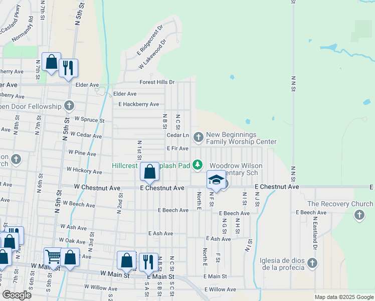 map of restaurants, bars, coffee shops, grocery stores, and more near 409 East Pine Avenue in Duncan