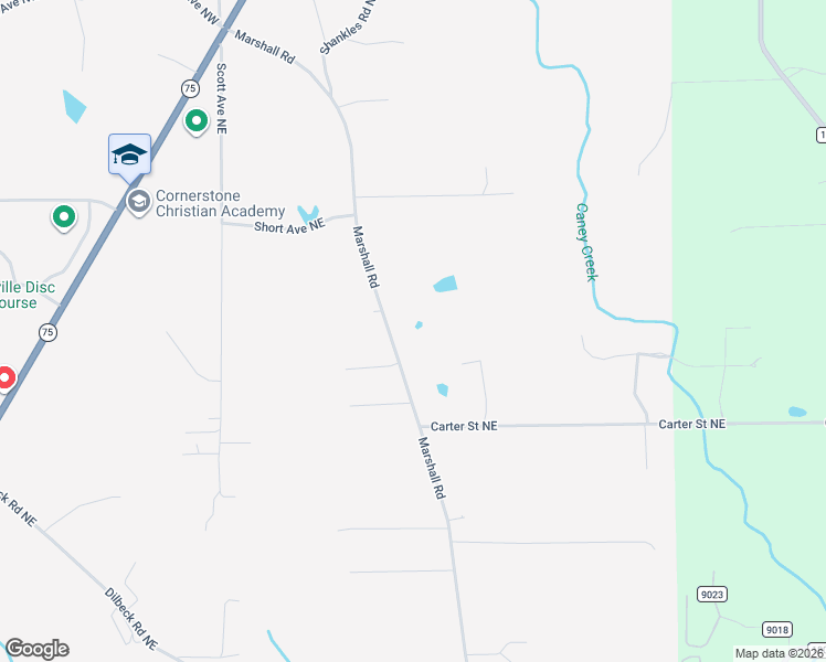 map of restaurants, bars, coffee shops, grocery stores, and more near 1864 Marshall Road in Rainsville
