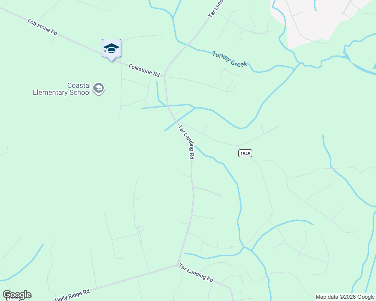 map of restaurants, bars, coffee shops, grocery stores, and more near 1124 South Parker Road in Holly Ridge