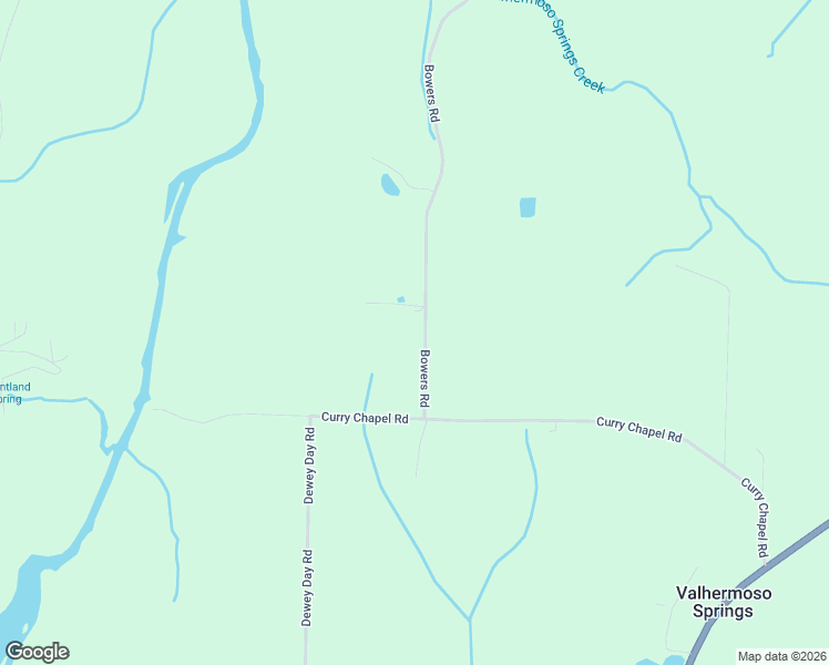 map of restaurants, bars, coffee shops, grocery stores, and more near 86 Bowers Road in Valhermoso Springs