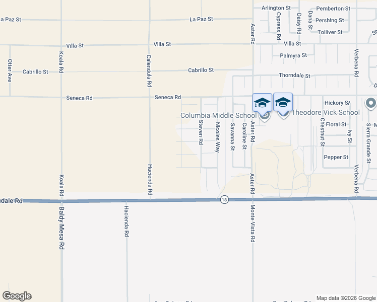map of restaurants, bars, coffee shops, grocery stores, and more near 10150 Francis Court in Adelanto