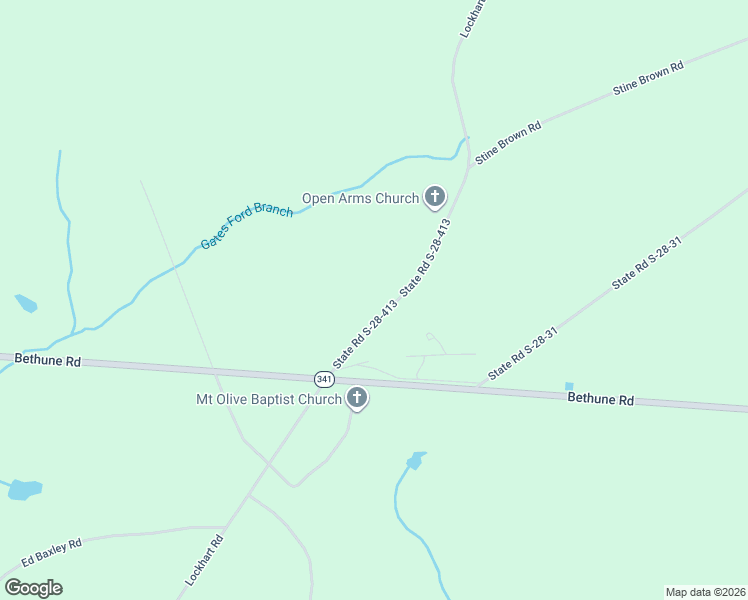 map of restaurants, bars, coffee shops, grocery stores, and more near 5345 Lockhart Road in Kershaw
