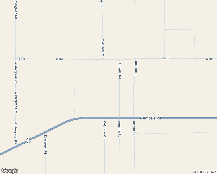map of restaurants, bars, coffee shops, grocery stores, and more near 14424 Amarillo Road in Phelan