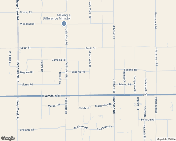 map of restaurants, bars, coffee shops, grocery stores, and more near Monte Vista Road in Phelan