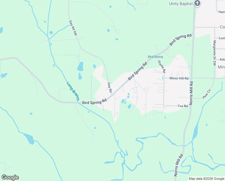 map of restaurants, bars, coffee shops, grocery stores, and more near 601 Bird Spring Road in Hartselle