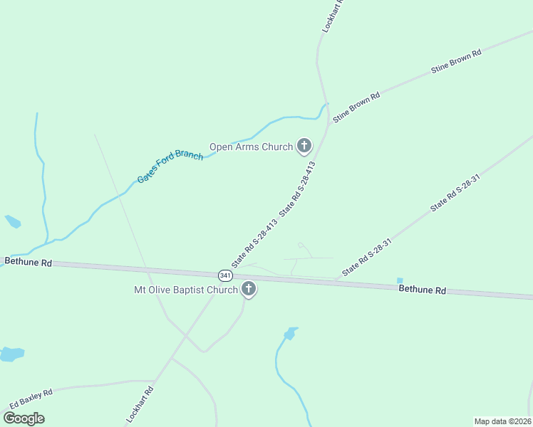 map of restaurants, bars, coffee shops, grocery stores, and more near 5345 Lockhart Road in Kershaw