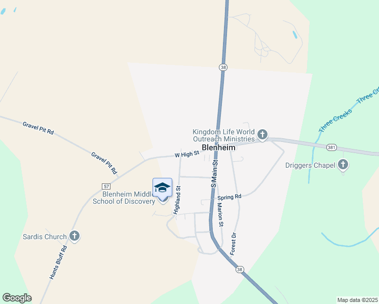 map of restaurants, bars, coffee shops, grocery stores, and more near 141 West High Street in Blenheim