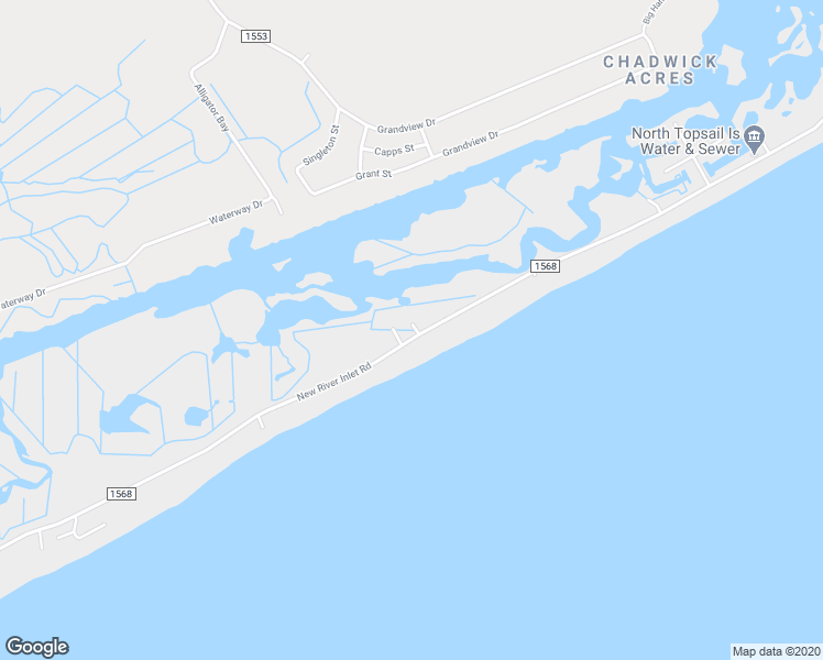 map of restaurants, bars, coffee shops, grocery stores, and more near 205 Pinellas Drive in North Topsail Beach